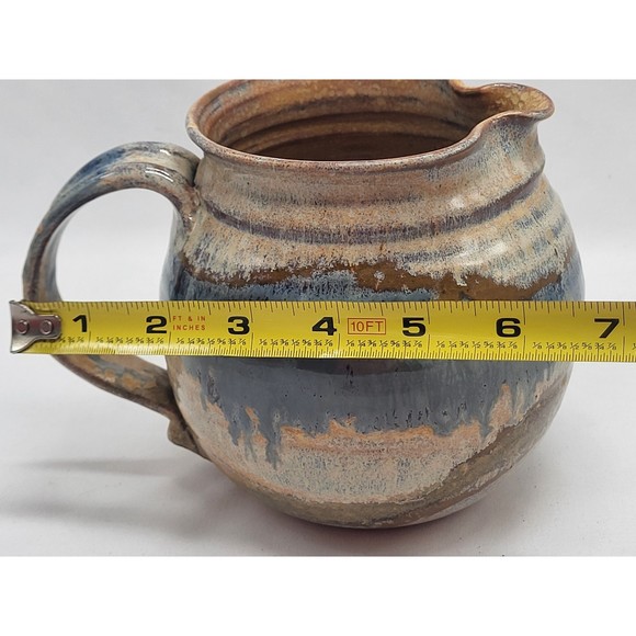 Signed Art Pottery Blue & Brown glaze - Picture 7 of 11